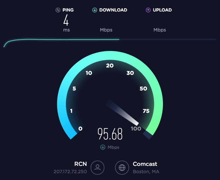 Test the internet connection speed