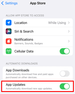 Turn on Automatic App Updates