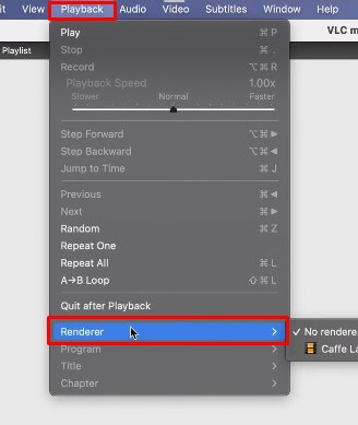 Click Playback and select Renderer